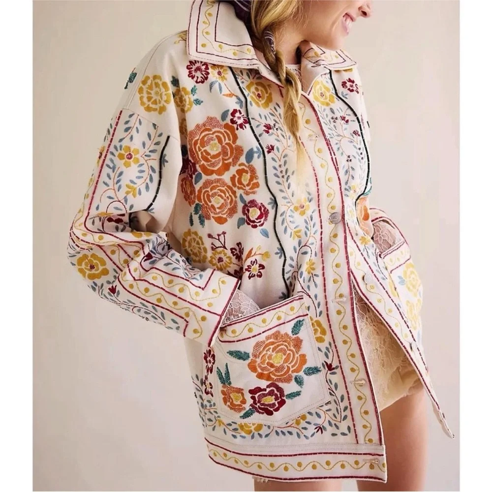 Free People / We The Free Avery Embellished Jacket Size Medium NWT - Picture 4 of 13